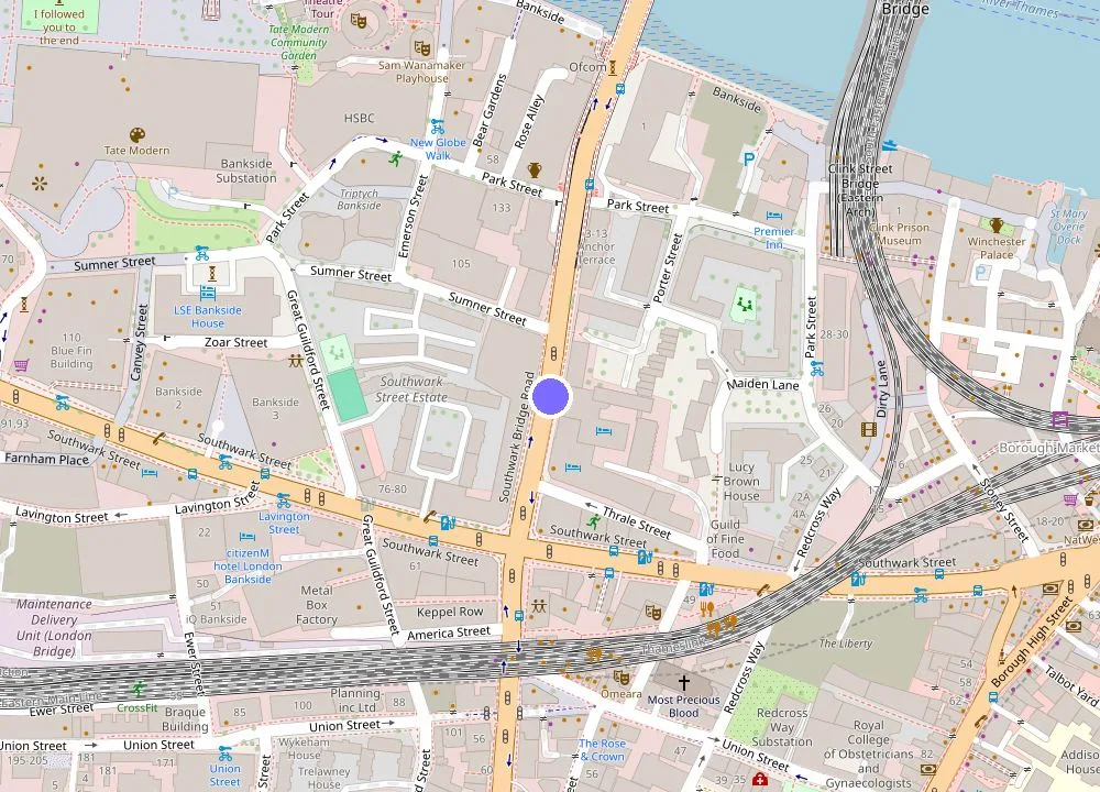 Map: ibis Styles London Southwark - near Borough Market